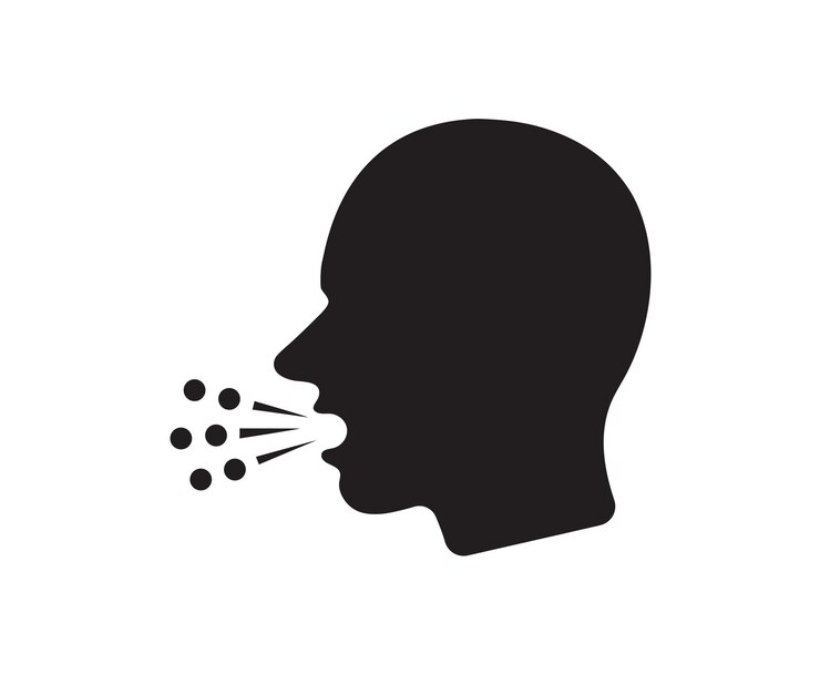 Vector cough icon flu coughing icon