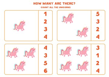 Premium Vector  Count all deer and circle the right answer. math