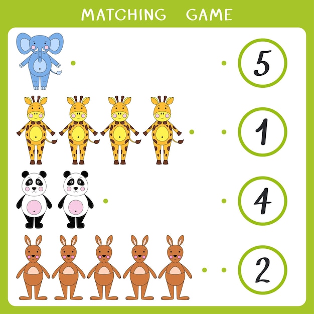 Count how many animals and connect with number