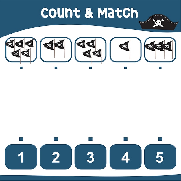 Count and match activity for children Educational printable math worksheet Worksheet for kid