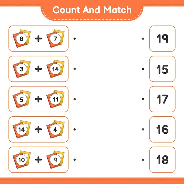 Count and match count the number of Book and match with the right numbers