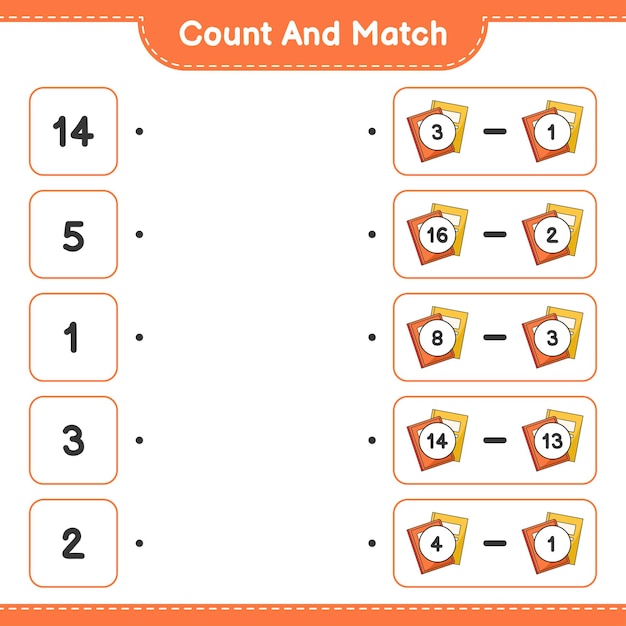 Count and match count the number of book and match with the right numbers