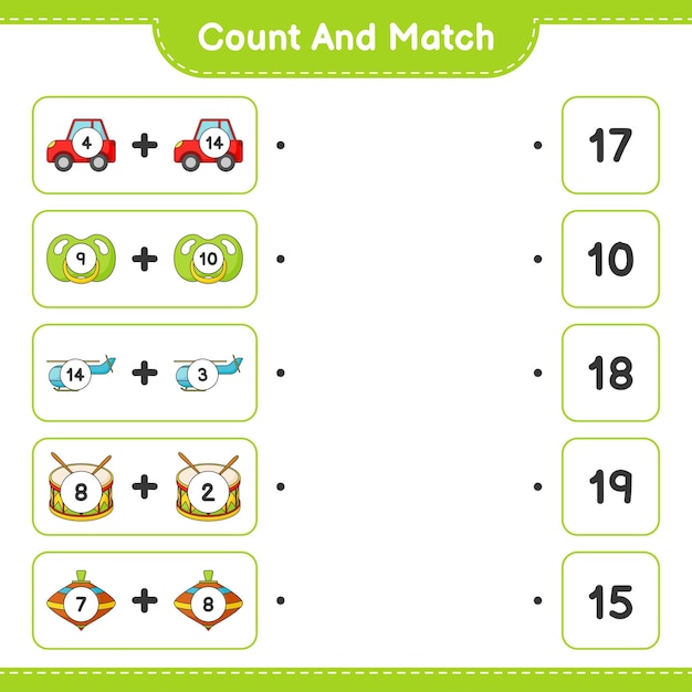 Conta e abbina il conteggio del numero di giocattoli per il tamburo dell'elicottero del ciuccio per auto