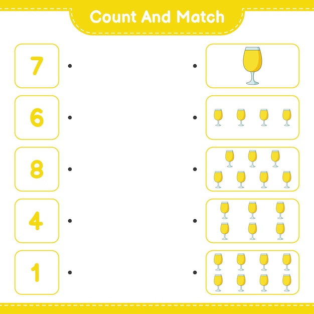 Count and match count the number of Cocktail and match with the right numbers