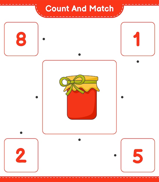 Count and match count the number of Jam and match with the right numbers Educational children game