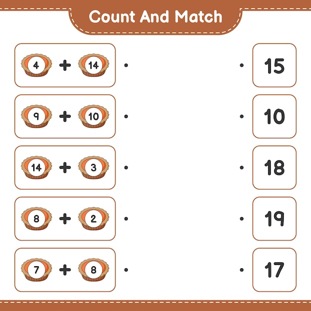 Count and match count the number of Pie and match with the right numbers Educational children game