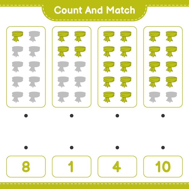 Count and match count the number of Scarf and match with the right numbers