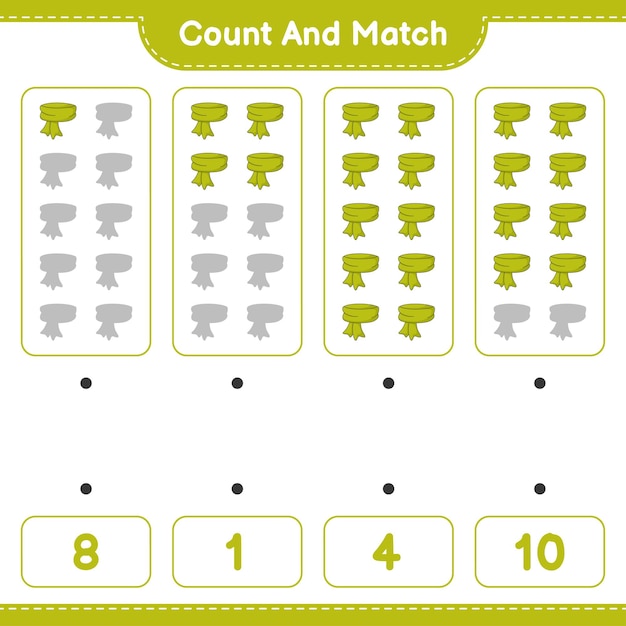 카운트 앤 매치 카운트 스카프의 수를 세고 올바른 숫자와 일치시킵니다.