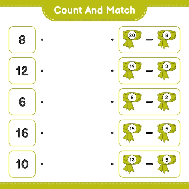 Count and match count the number of scarf and match with the right numbers