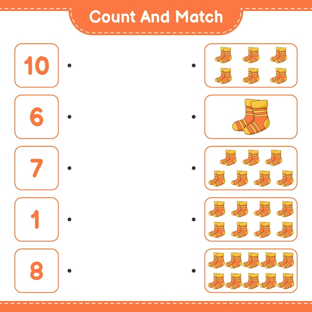 Count and match count the number of Socks and match with the right numbers