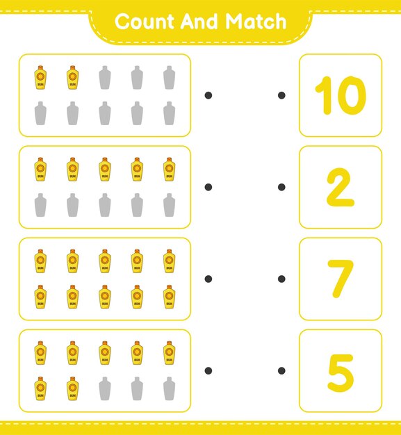 Count and match count the number of sunscreen and match with the right numbers