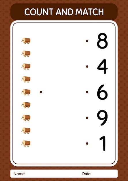 Count and match game with bedug drum worksheet for preschool kids kids activity sheet