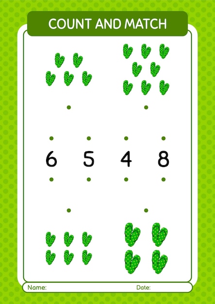 Count and match game with flip flop worksheet for preschool kids kids activity sheet