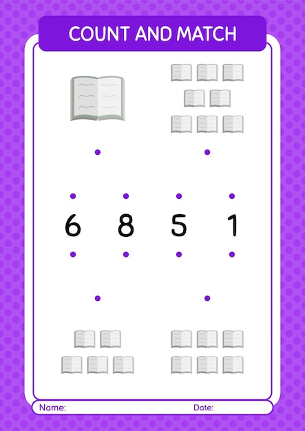 Count and match game with quran worksheet for preschool kids kids activity sheet