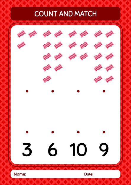 Count and match game with towel worksheet for preschool kids kids activity sheet