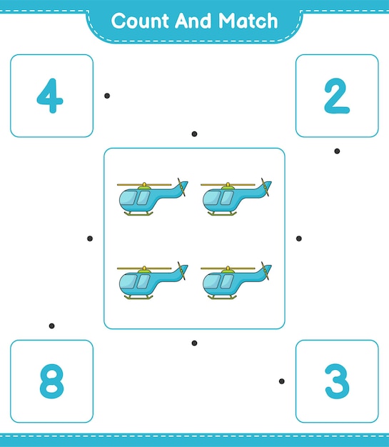 count the number of Helicopter and match with the right numbers