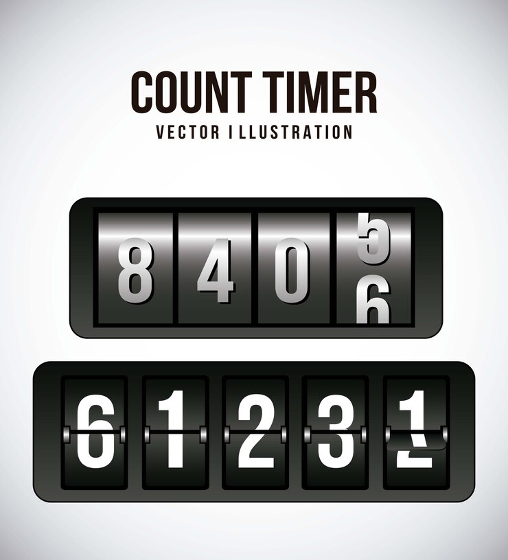 Vector count timer over gray background vector illustration