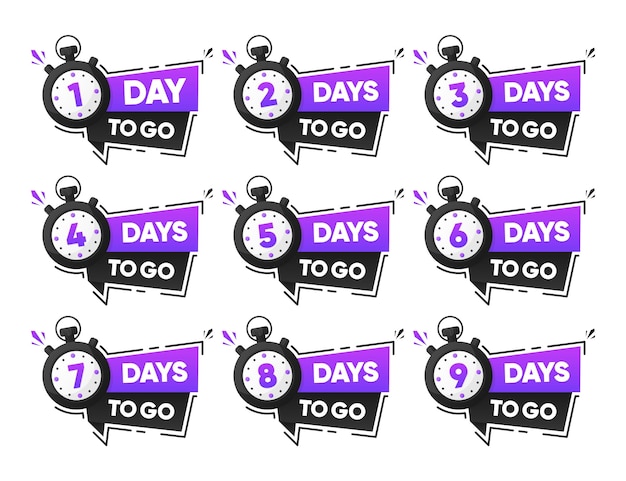 Countdown Days To Go banner Sale time countdown Countdown Badges and Stickers There are nine eight
