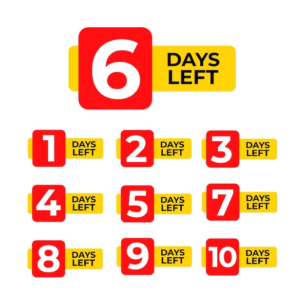 Countdown days to go promo offer banner label design.