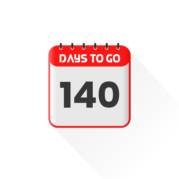 Vector countdown icon 140 days left for sales promotion promotional sales banner 140 days left to go