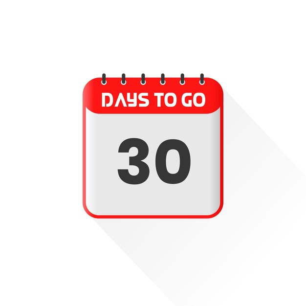 Vector countdown icon 30 days left for sales promotion promotional sales banner 30 days left to go