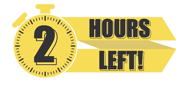 Vector countdown left 2 hours banner count time sale