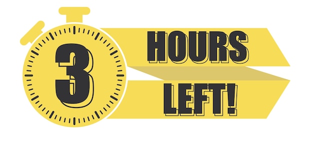 Countdown left 3 hours banner count time sale