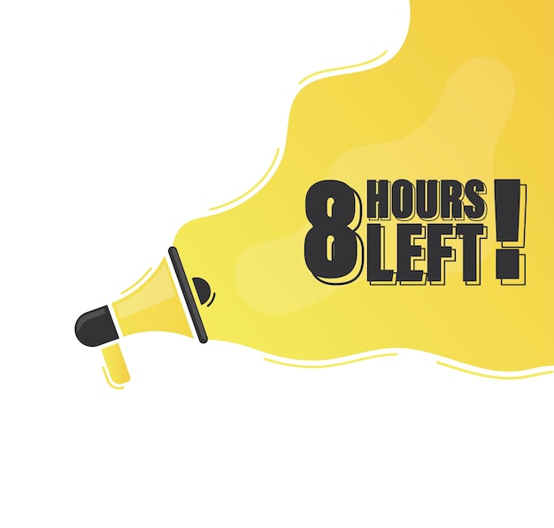 Countdown left 8 hours banner count time sale