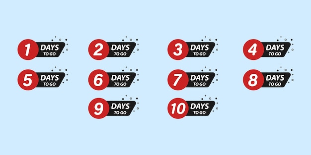 Vector countdown left days banner vector set