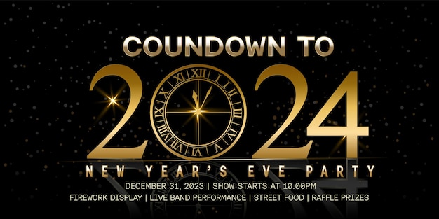 Vector countdown to new years eve 2024