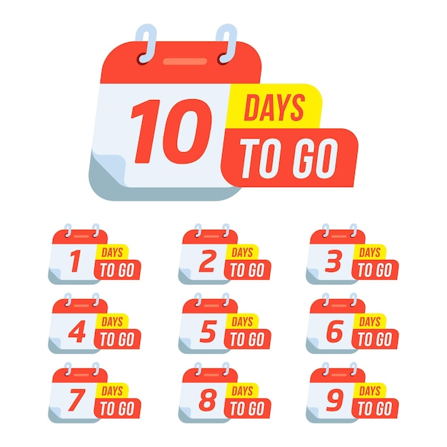 Countdown sign timer counter days to go badges