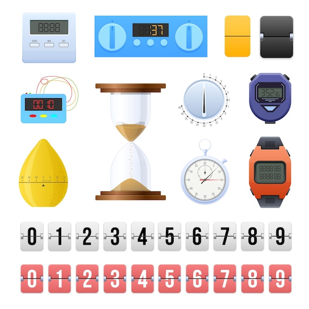 Countdown-teller met digitale timer Mechanisch scorebord-flipwatch