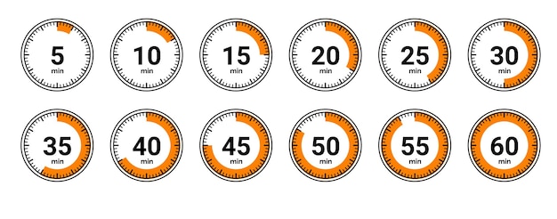 Conto alla rovescia 10 20 30 40 50 60 minuti conto alla rovescia da 0 a 60 secondi