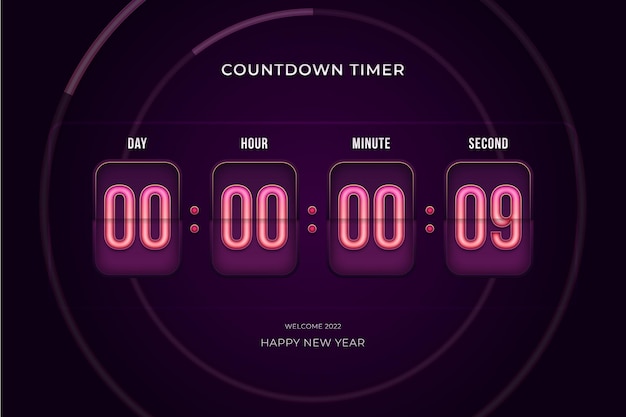 Vector countdown timer count day hour minute and second