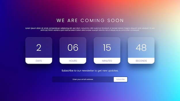 Countdown timer design for website