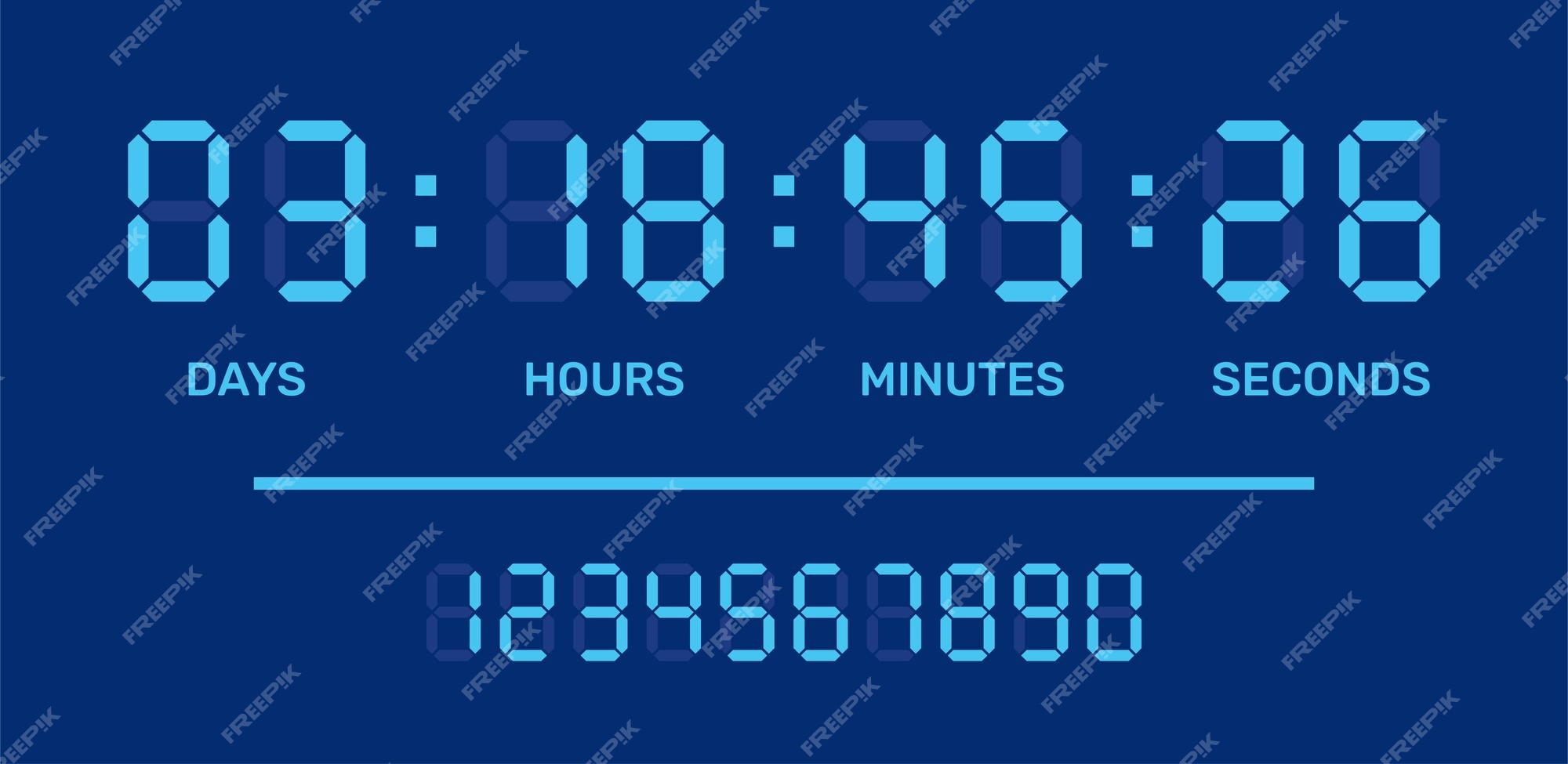 Premium Vector  Countdown timer digital clock