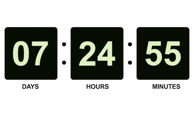 Countdown timer hour counter coming soon. Vector illustration.