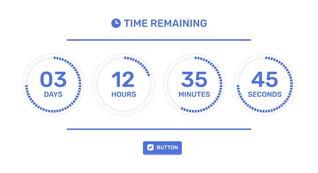 Countdown timer met resterende tijd vector.