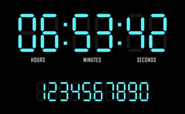 Countdown website vector flat template digital clock timer background.