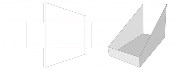 카운터 디스플레이 포장 다이 컷 템플릿 디자인