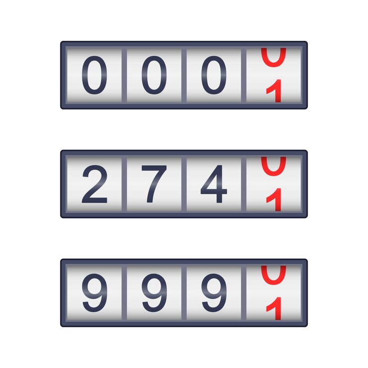 Vector counter with numbers vector isolated set color illustration
