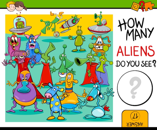 counting aliens task for kids