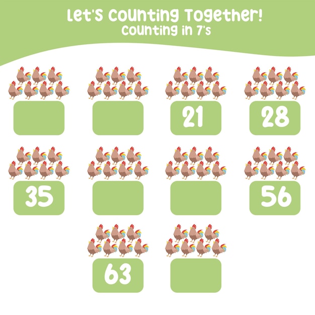 Vector counting animal for children. educational printable math worksheet. counting practice. vector file.