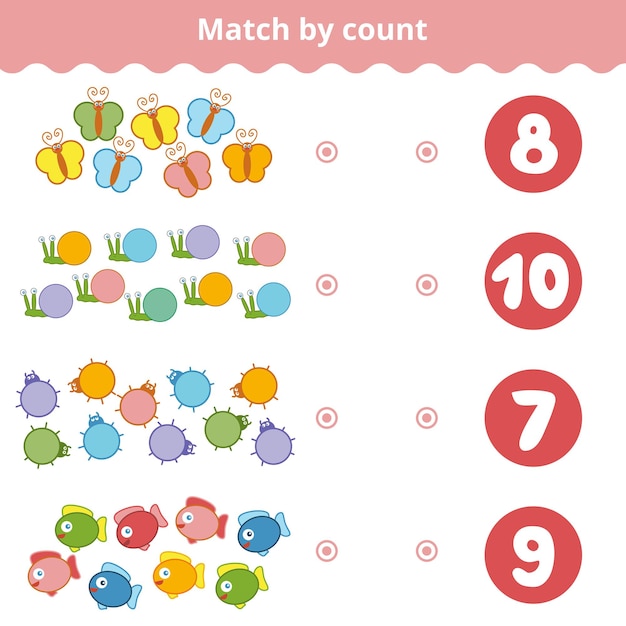 Counting game for children count animals in the picture and choose the right answer