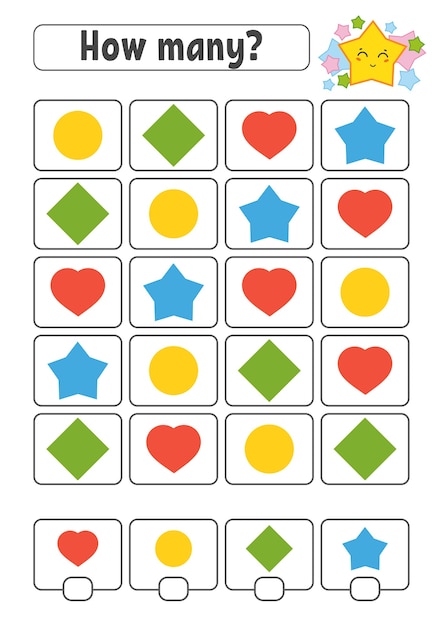 子供のためのカウントゲーム。幸せなキャラクター。数学を学ぶ。