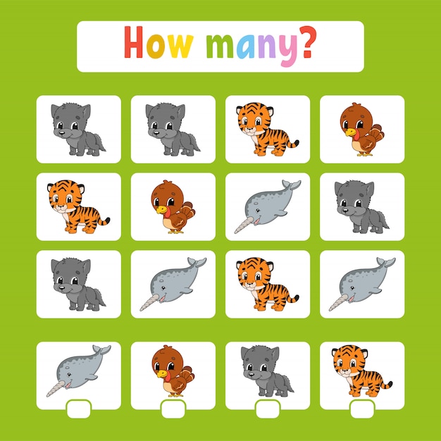 Counting game for children of preschool age. Learning mathematics.