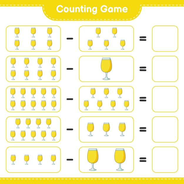 Counting game count the number of Cocktail and write the result Educational children game