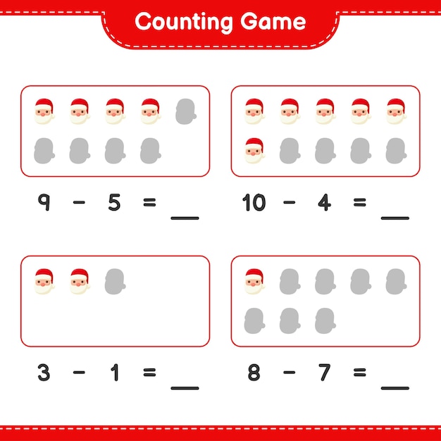 Counting game, count the number of Santa Claus and write the result