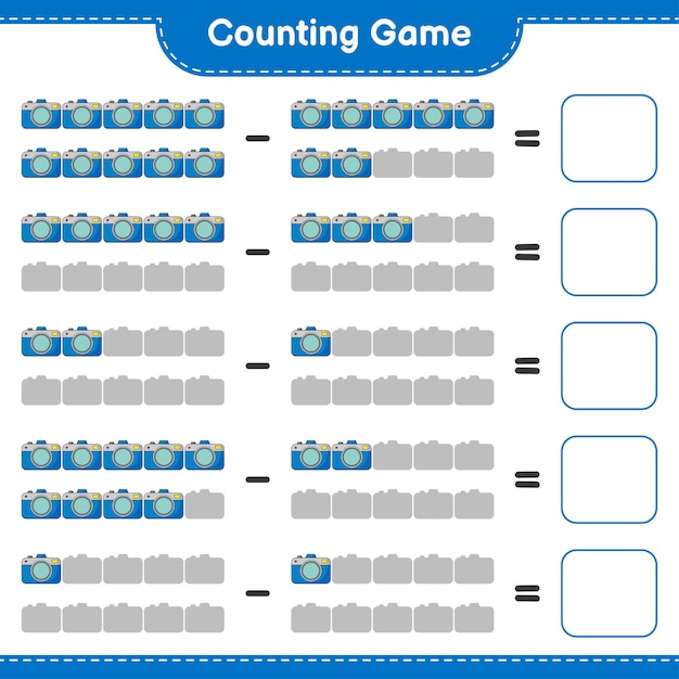 카운팅 게임 카메라의 수를 세고 결과 쓰기 교육용 어린이 게임