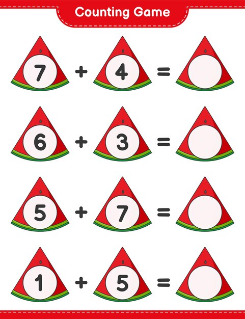 카운팅 게임 수박의 수를 세고 결과 쓰기 교육용 어린이 게임